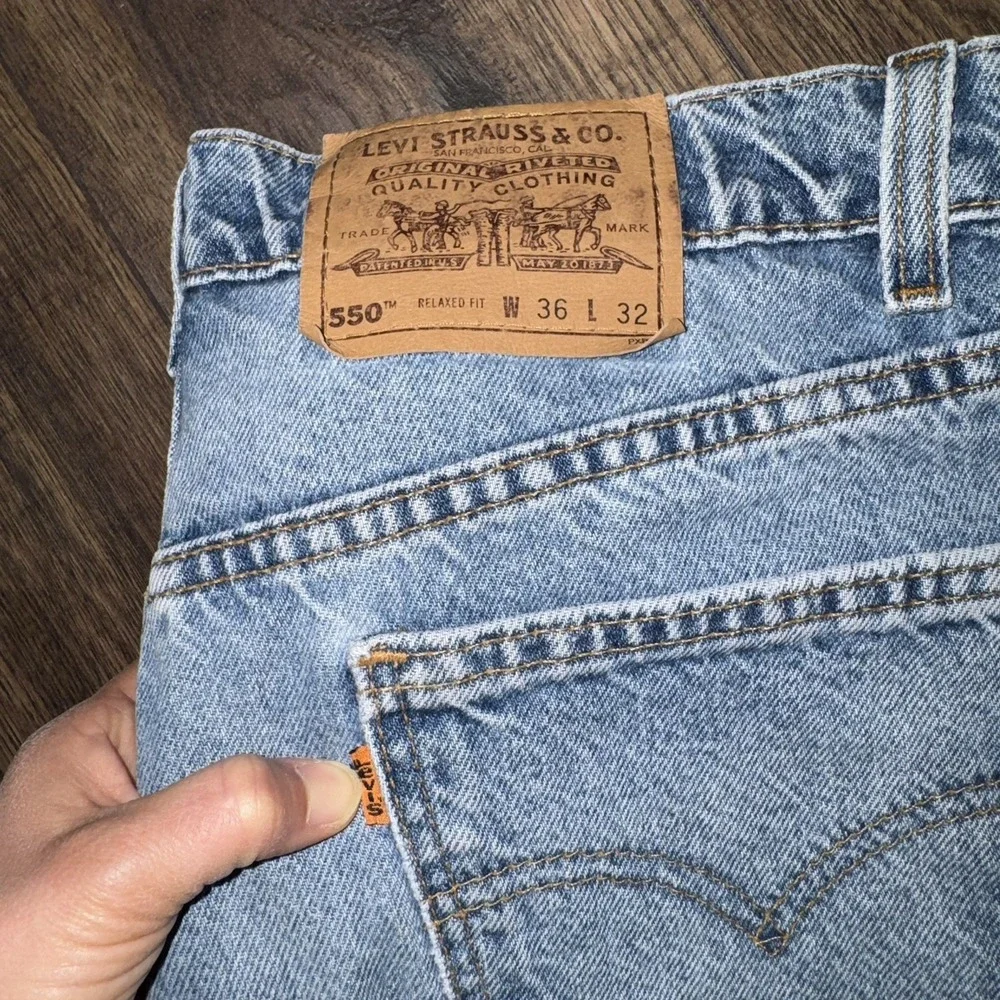 Levis 550 Relaxed Fit Orange Tab Denim Jeans Men's Size 36x30 USA Made Vintage